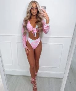 Sorelleuk New Arrivals Savvie Three Piece Bikini - Pink