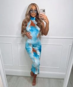 Sorelleuk Bobbi Midi Dress - Blue