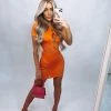 Sorelleuk Melina Cut Out Dress - Orange