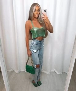 Sorelleuk Gigi Chainmail Top - Emerald New Arrivals