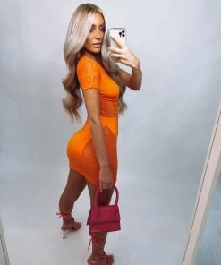 Sorelleuk Melina Cut Out Dress - Orange 3 Sorelleuk Melina Cut Out Dress - Orange