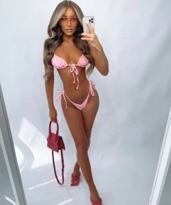 Sorelleuk Clothing Jessie Ruched Bikini - Pink