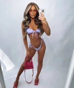 Sorelleuk New Arrivals Jessie Ruched Bikini - Lilac