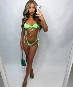 Sorelleuk Jessie Ruched Bikini - Lime