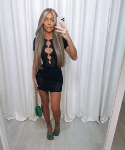 Sorelleuk New Arrivals Ebony Cut Out Dress - Black