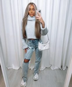 Sorelleuk Kai Cropped Jumper - Grey (SALE) Clothing