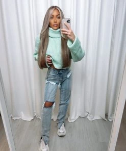 Sorelleuk Clothing Kai Cropped Jumper - Mint (SALE)