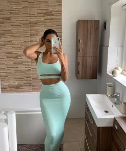 Sorelleuk New Arrivals Ava Two Piece - Mint