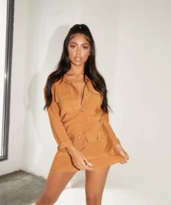 Sorelle Clothing Esther Button Playsuit - Bronze (SALE)