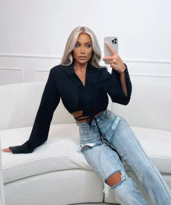 Sorelleuk Remi Cropped Blazer - Black