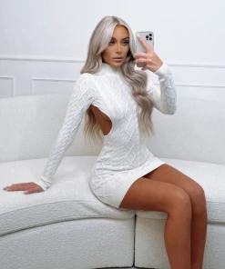 Sorelleuk New Arrivals Brady Knitted Dress - Cream