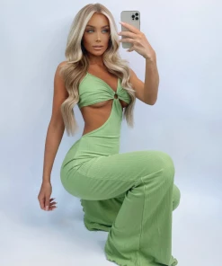 Sorelleuk Stacey Wide Leg Jumpsuit - Sage New Arrivals