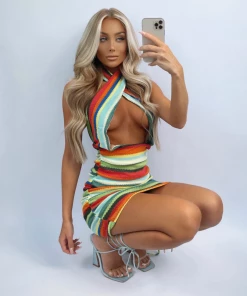 Sorelleuk New Arrivals Junie Striped Dress - Green