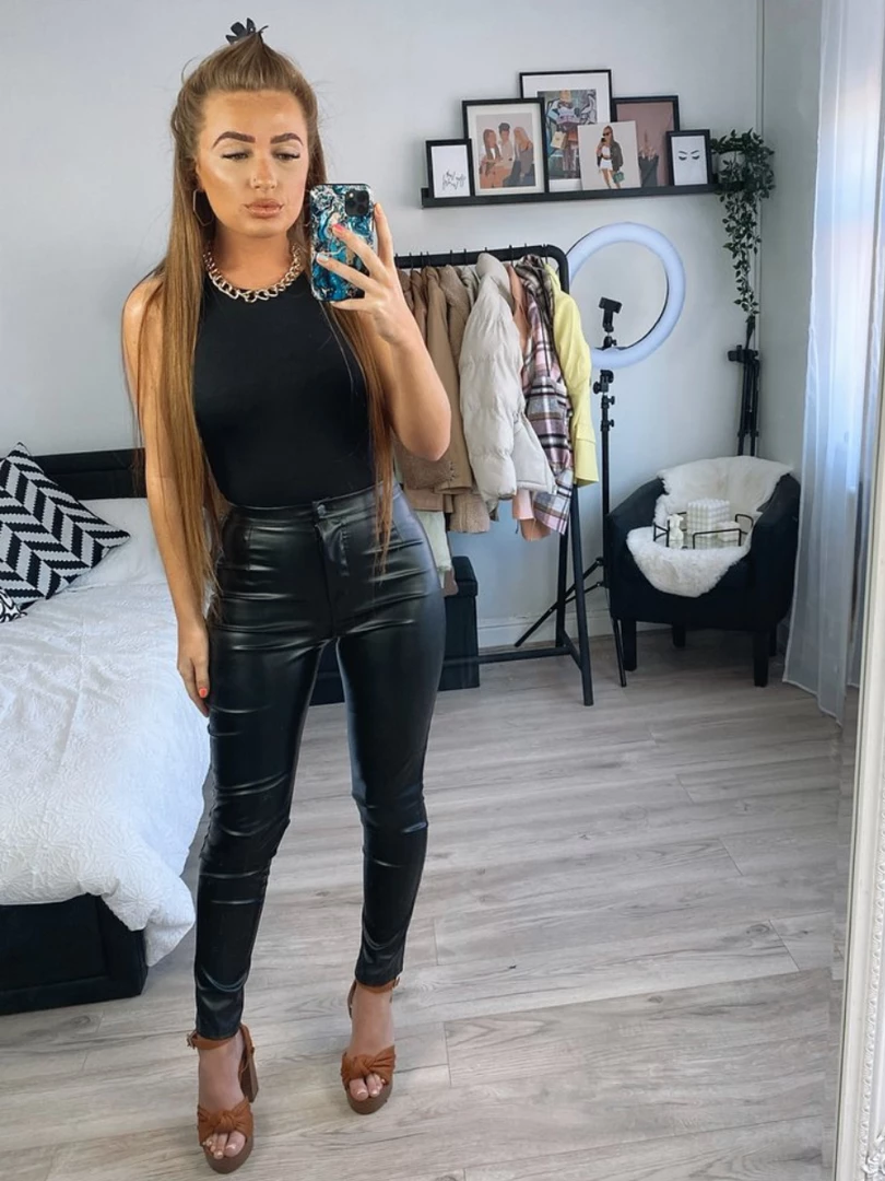 Sorelleuk New Arrivals Lennie Faux Leather Trousers - Black 1 Sorelleuk New Arrivals Lennie Faux Leather Trousers - Black