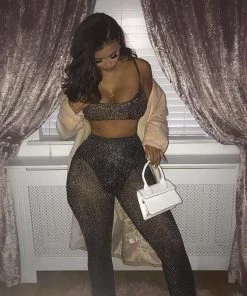 Sorelle Clothing Serena Metallic Two Piece - Gunmetal (PRE ORDER)