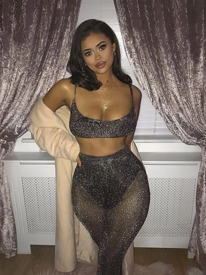 Sorelle Clothing Serena Metallic Two Piece - Gunmetal (PRE ORDER) 2 Sorelle Clothing Serena Metallic Two Piece - Gunmetal (PRE ORDER)