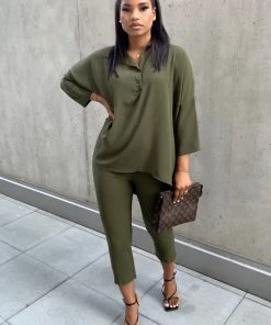 Sorelleuk New Arrivals Dubai Two Piece - Khaki