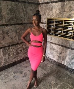 Sorelle Elle Neon Dress - Hot Pink (SALE)