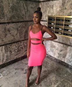 Sorelle Elle Neon Dress - Hot Pink (SALE)