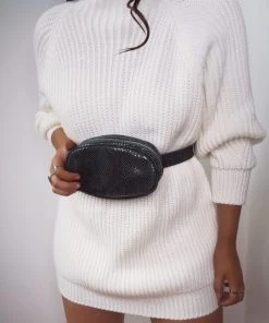 Sorelle UK Accessories PREMIUM Snake Print Leather Bum Bag - Forest (SALE)