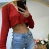 Sorelleuk New Arrivals Jessie Tie Crop Top - Red (SALE)