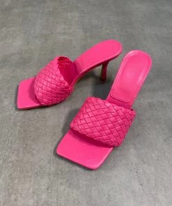 Sorelle UK New Arrivals Lara Woven Heel Mules - Fushia