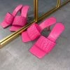 Sorelle UK New Arrivals Lara Woven Heel Mules - Fushia