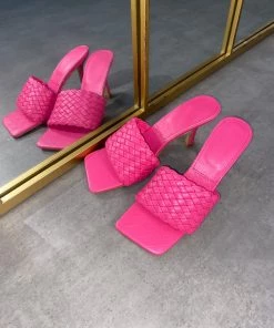 Sorelle UK New Arrivals Lara Woven Heel Mules - Fushia