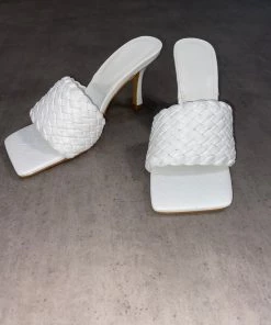 Sorelle UK Lara Woven Heel Mules - White New Arrivals