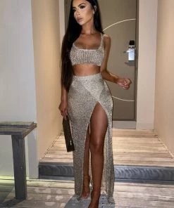 Sorelleuk Lizzie Metallic Two Piece - Gold New Arrivals