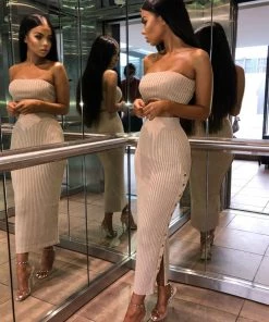 Sorelle Clothing Saffie Ribbed Two Piece - Nude