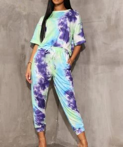 Sorelleuk Hollie Tie Dye Loungewear - Green (SALE) New Arrivals