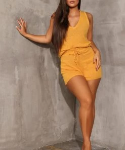 Sorelle UK New Arrivals Nikita Knit Short Co-Ord - Mustard
