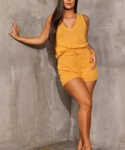 Sorelle UK New Arrivals Nikita Knit Short Co-Ord - Mustard